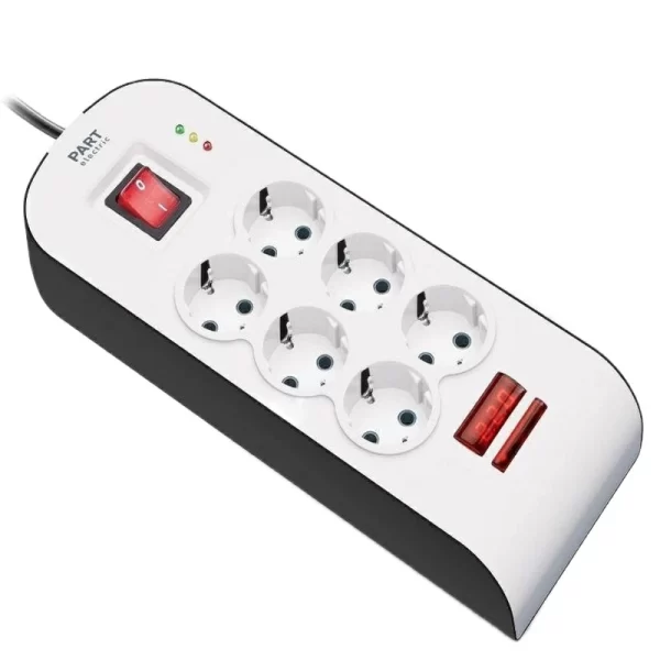 محافظ ولتاژ ۶ خانه مناسب صوتی‌، تصویری و کامپیوتر مدل پارت